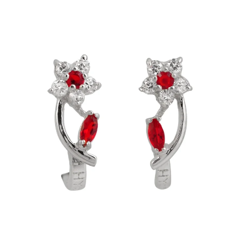 Top Earrings For Easy Style-Red Lierre Huggie Earrings