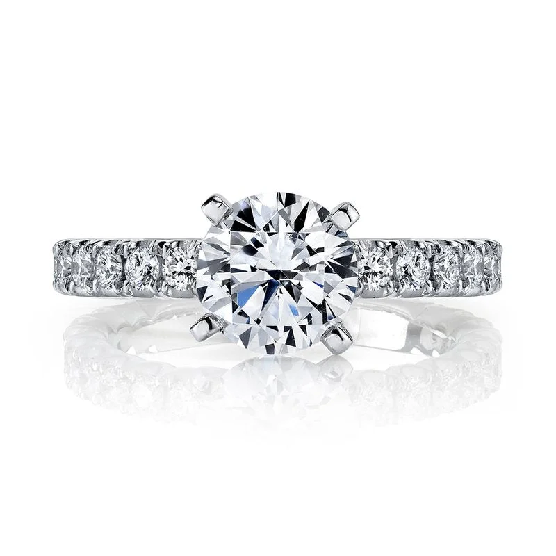 Rings For Wrist Sets-Solitaire Ring Setting with Diamond Band