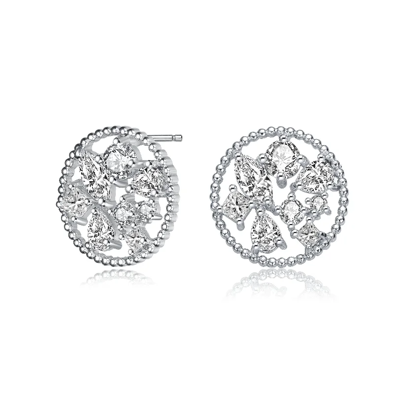 Earrings For Gown Nights-Clermont Lace Round Earrings