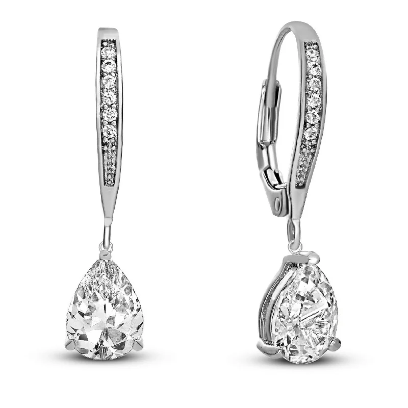 Best Craft Earrings-Constance Teardrop Cubic Zirconia Dangling Earrings