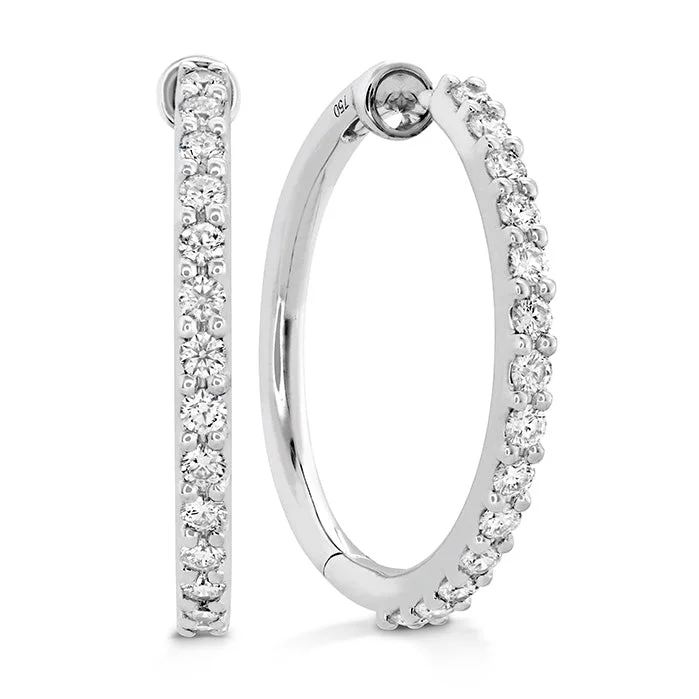 Earrings Life Tips-Hearts On Fire Classic Hoop Medium Diamond Earrings