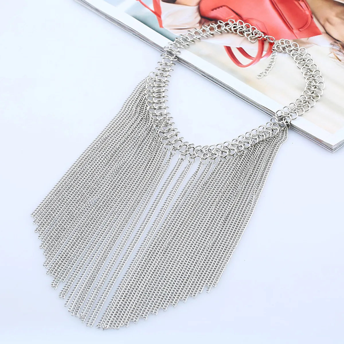 Necklaces For Full Frames-Vintage Style Exaggerated Tassel Metal Plating Women's Necklace