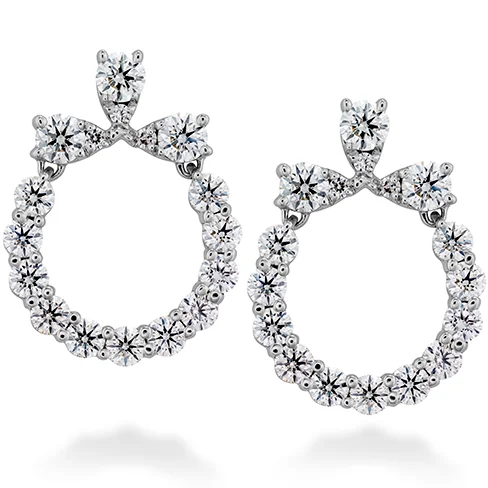 Sleek Earrings For Poise-Hearts On Fire Aerial Circle Diamond Earrings