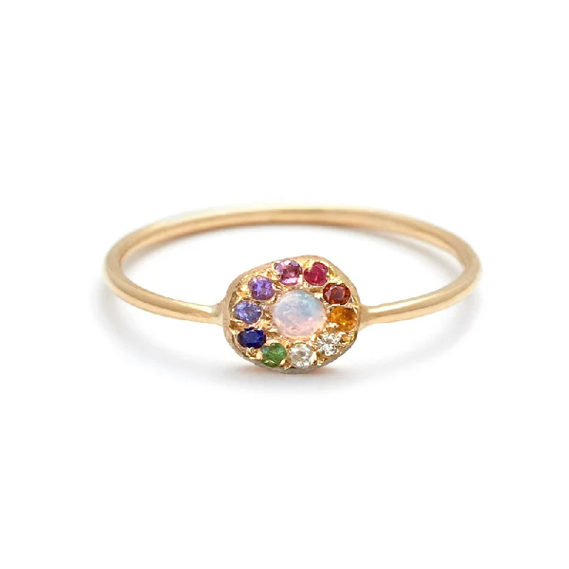 Rings Cost Tips-Opal Rainbow Disk Ring