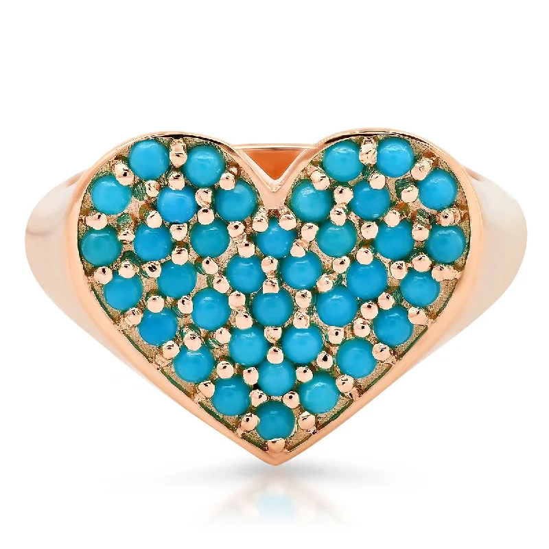 Rings Fade Guide-The Ashleigh Bergman Collective x Ariel Gordon Jewelry Turquoise Heart Signet Ring