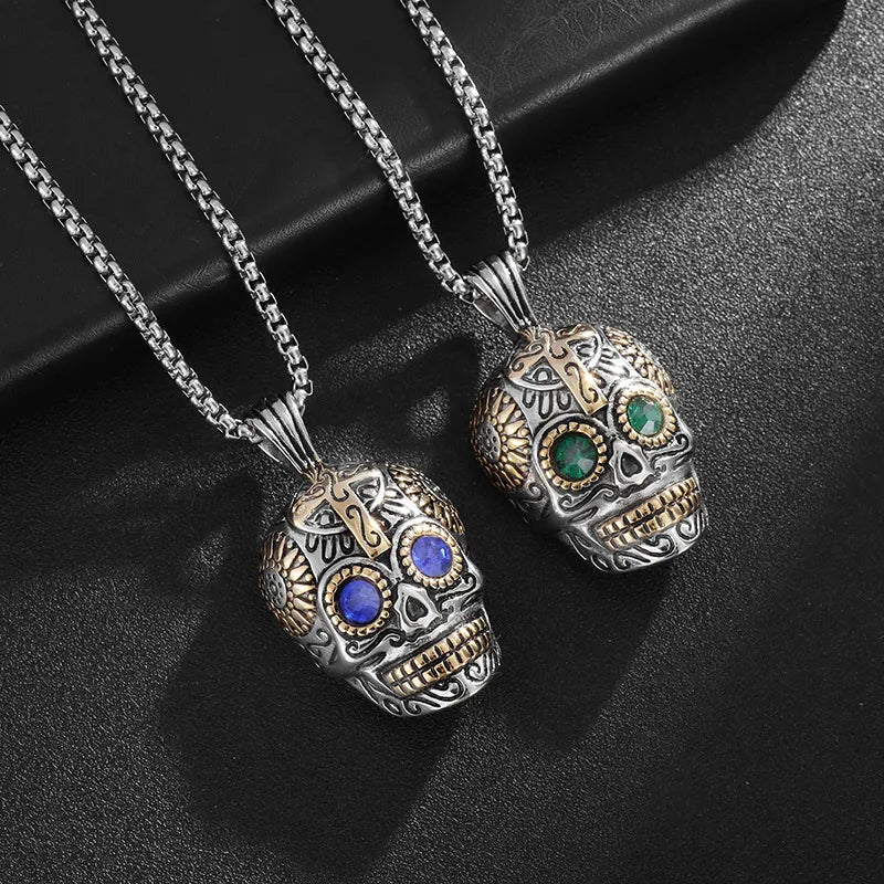 Necklaces For Light Fits-Hip-Hop Punk Skull 304 Stainless Steel Men'S Pendant Necklace