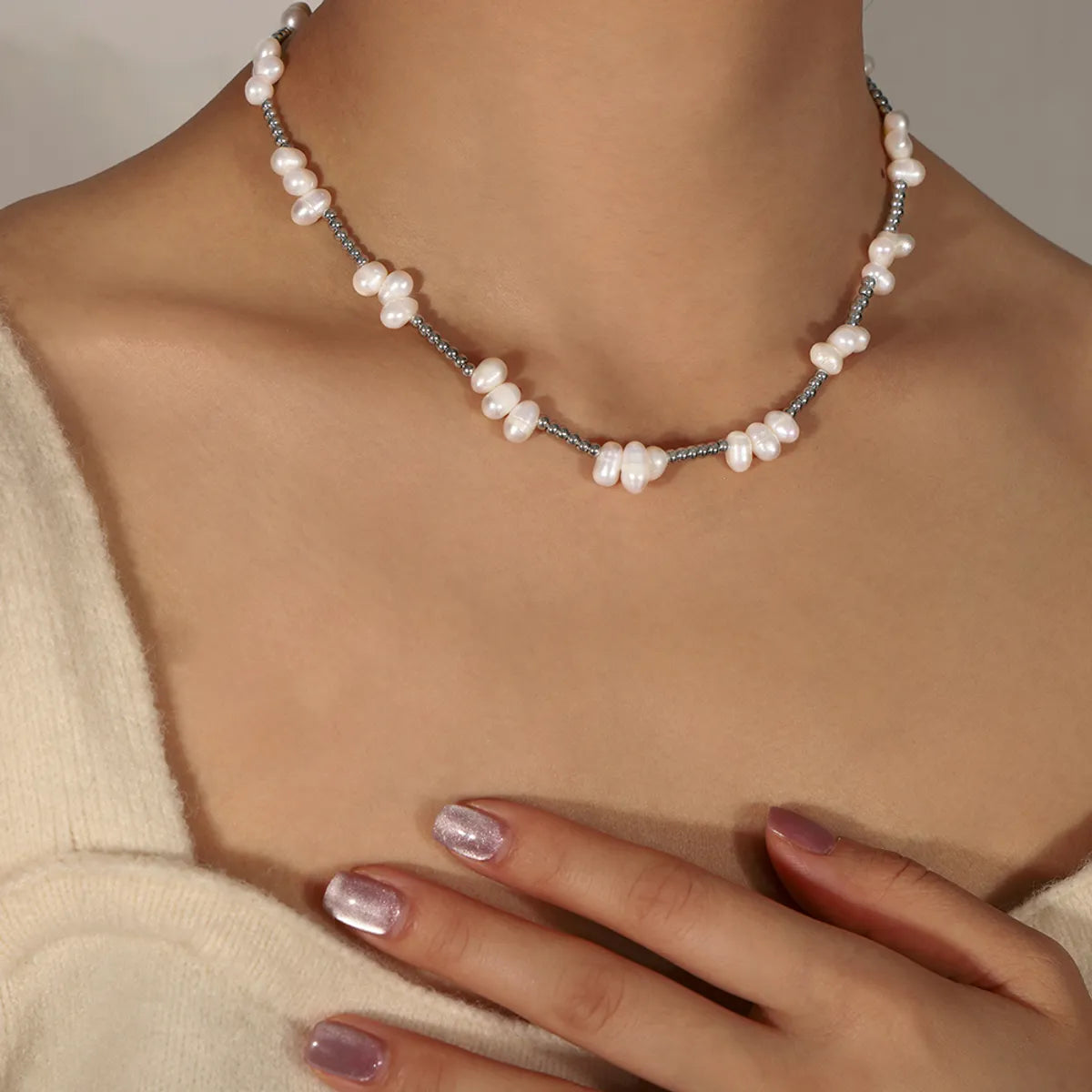 P103-Freshwater Pearl Necklace-40+5cm