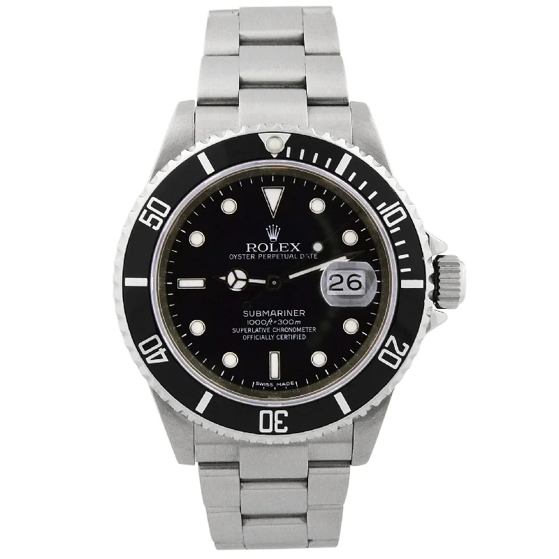 Watches For Gold Enthusiasts-Rolex Submariner 40mm Black Dial Watch Ref# 16610