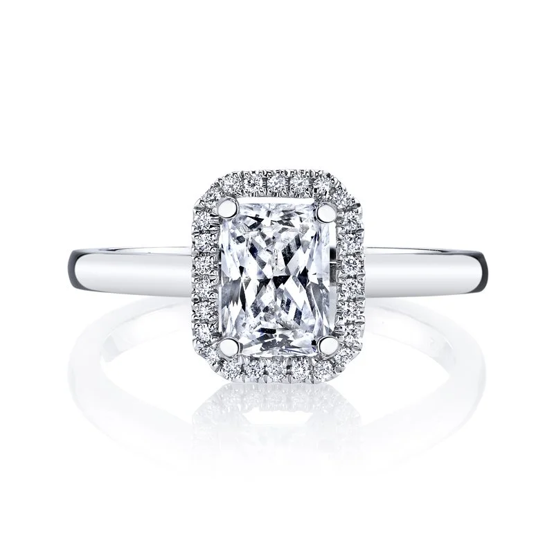 Rings For Tender Skin-Solitaire Ring Setting With Diamond Halo