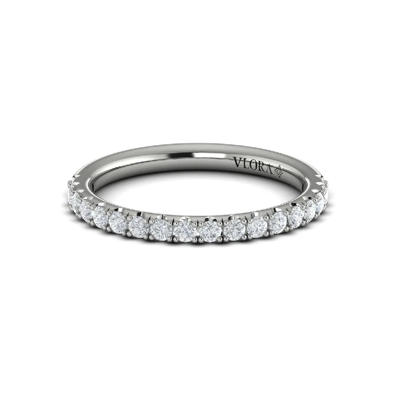 Best Hard Rings-Medium Diamond French Set Band in 14K White Gold