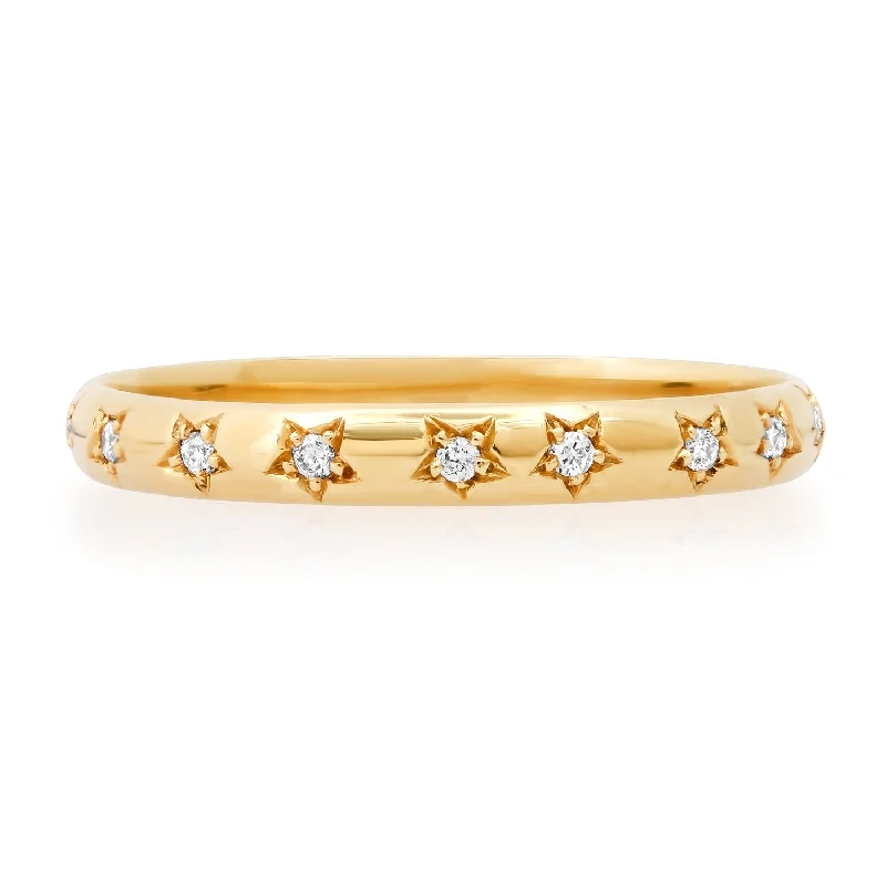 Rings For Constant Use-Diamond Star Eternity Band Ring