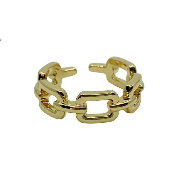 Rings For Solo Wear-Link Adjustable Ring; Gold Fill (RG4080)