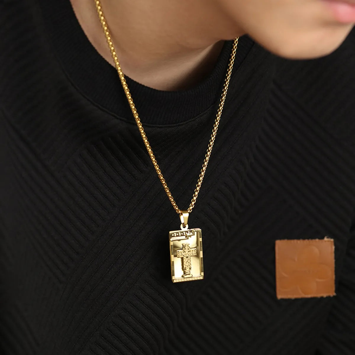 Necklaces For Cool Days-Vintage Style Cross Stainless Steel No Inlay Men'S Pendant Necklace