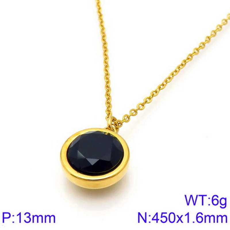 Gold Necklace Black Diamond