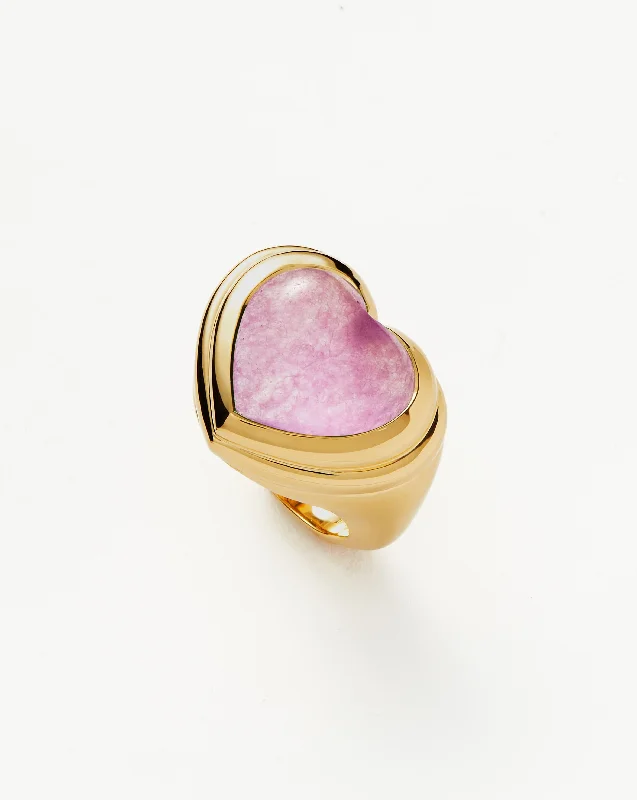 Rings Size Guide-Jelly Heart Gemstone Ring | 18ct Gold Plated/Purple Quartz