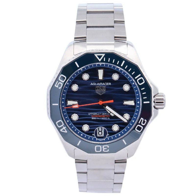 Watches For Warm Outfits-Tag Heuer Aquaracer 42mm Blue Dial Watch Ref# WBP5111