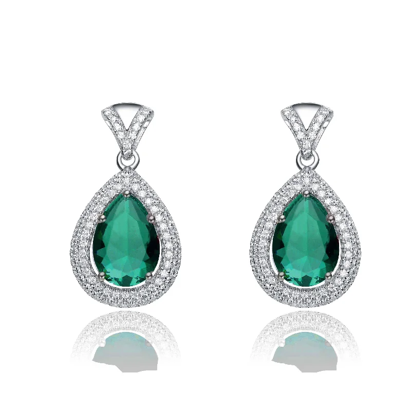 Earrings For Alloy Mix-Constance Dauphine Teardrop Green Earrings