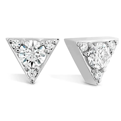 Earrings With Geometric Lines-Hearts On Fire Triplicity Triangle Stud Earrings