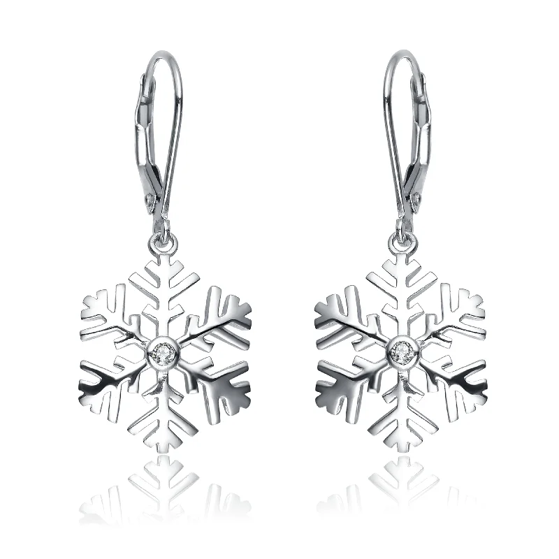 Earrings For Futuristic Style-Champéry Snowflake Drop Christmas Earrings