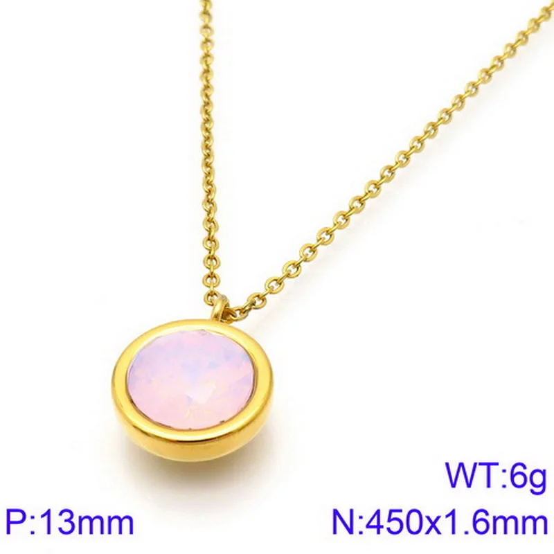 Gold Necklace Pink Diamond