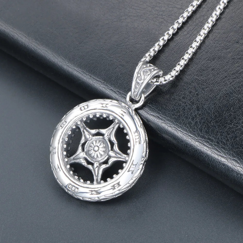 Necklaces For Deep Necklines-Hip-Hop Retro Punk Pentagram Wings High Heel 304 Stainless Steel Polishing Men'S Pendant Necklace