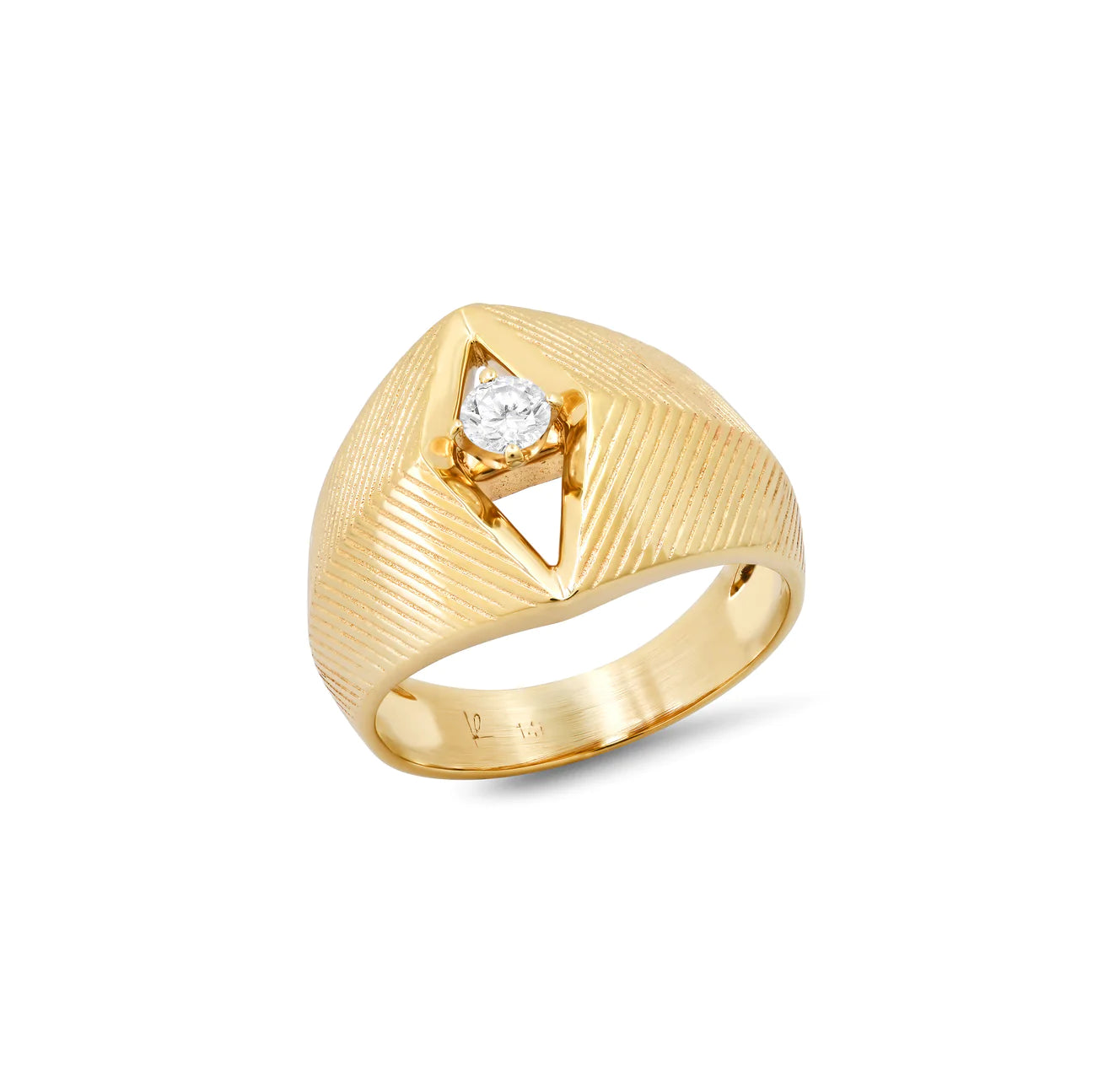 Rings For Jewelry Pros-Diamond Rhombus Signet Ring