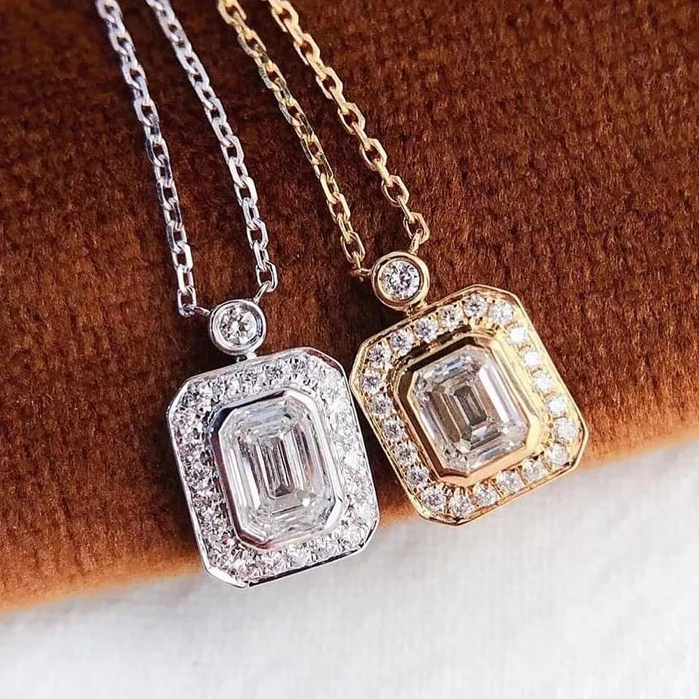 Big Necklaces For Flair-Copper Simple Style Shiny Inlay Rectangle Perfume Bottle Zircon Pendant Necklace