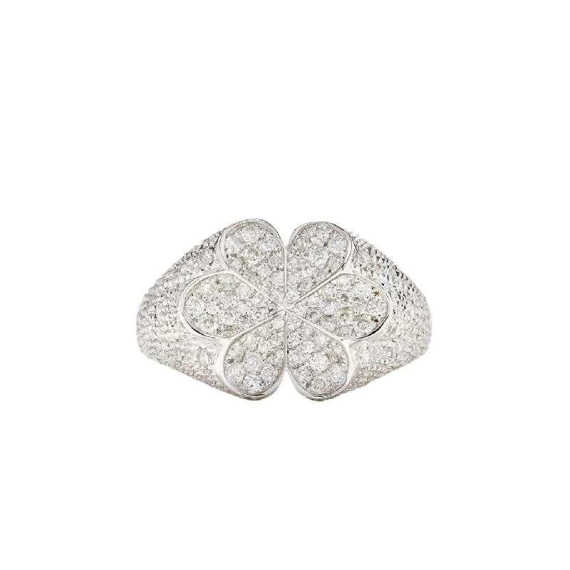 Top Rings For Work Hours-Blooming Diamond Daisy Signet Ring