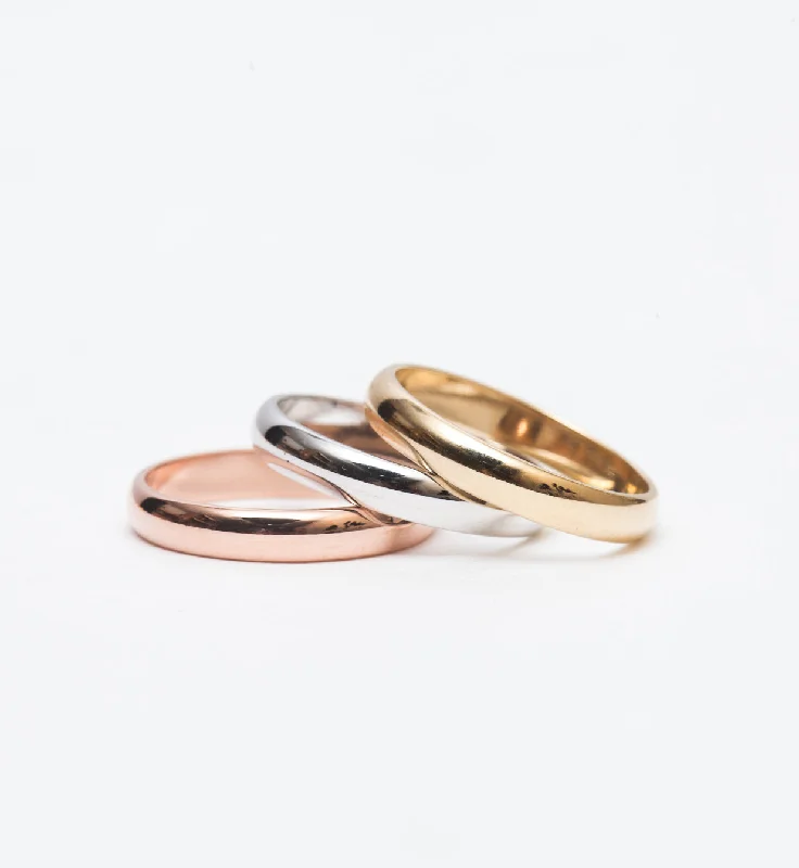 Fine Rings For Elegance-3.0 mm Half Round Stacking Band