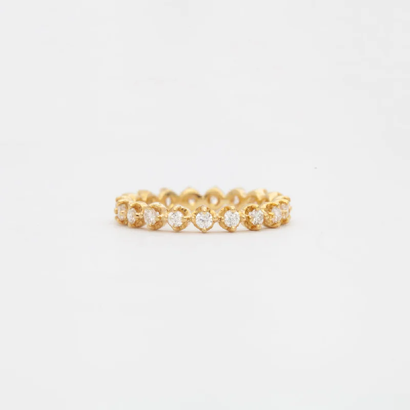 Rings Wear Ideas-Round Diamond Collet Eternity Band