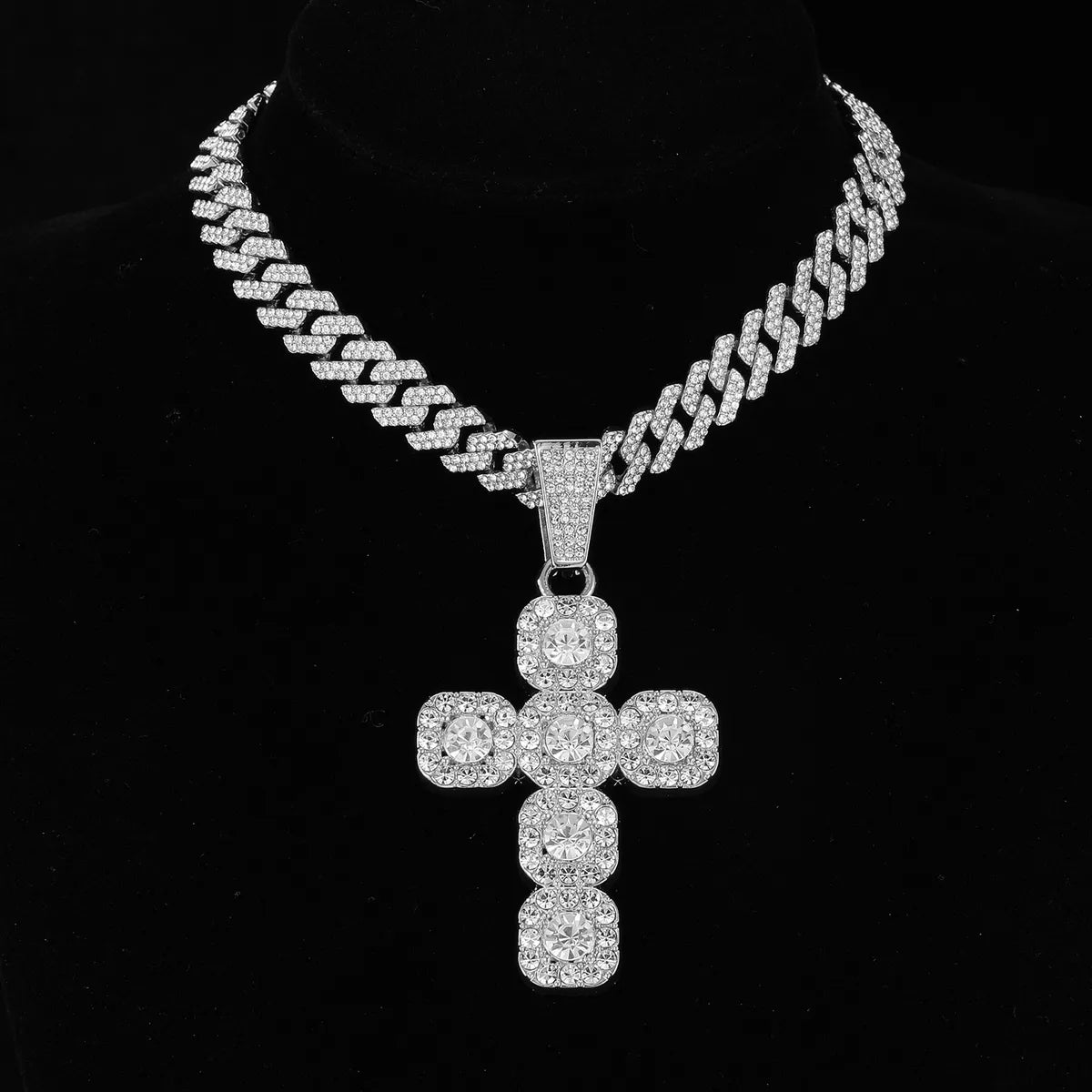 Necklaces Cost Savings-Hip-Hop Cross Stainless Steel Alloy Inlay Rhinestones Men'S Pendant Necklace