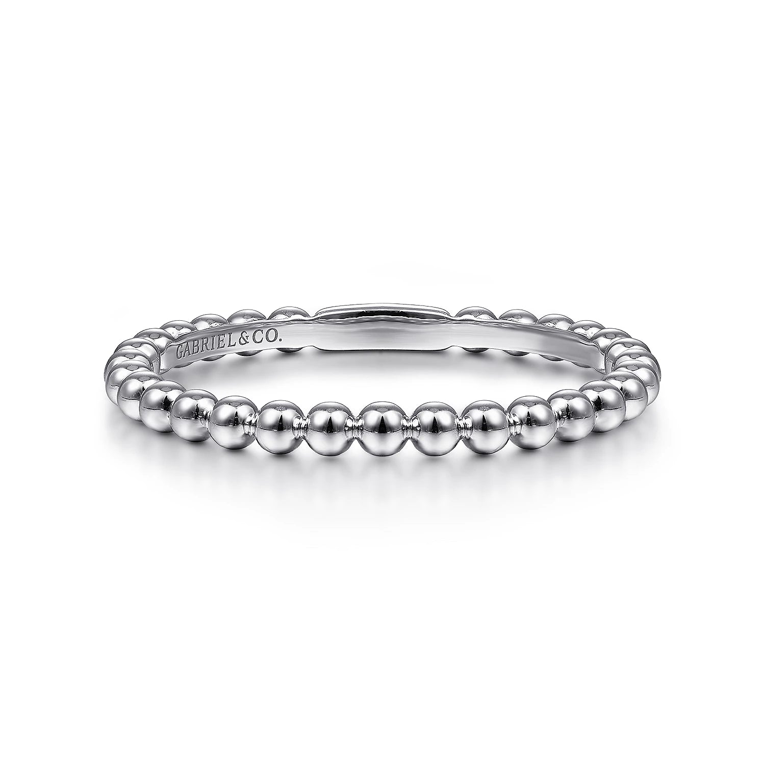 Rings Cost Savings-Bujukan Beaded Stackable Ring in 14K White Gold