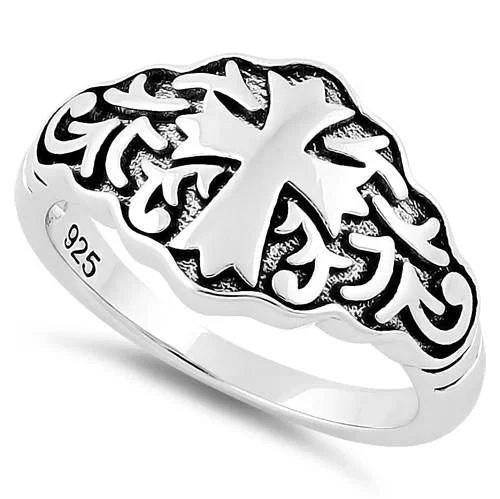 Low Price Rings-Sterling Silver Blood Cross Ring