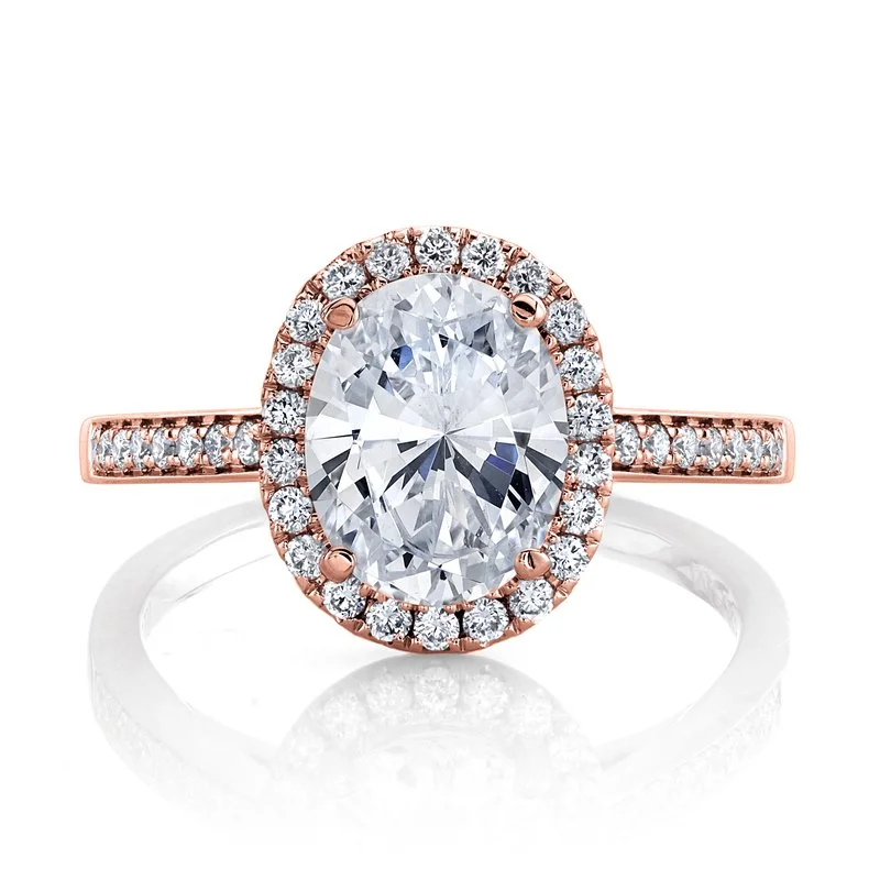 Top Rings For Big Days-Solitaire Ring Setting With Diamond Halo and Band