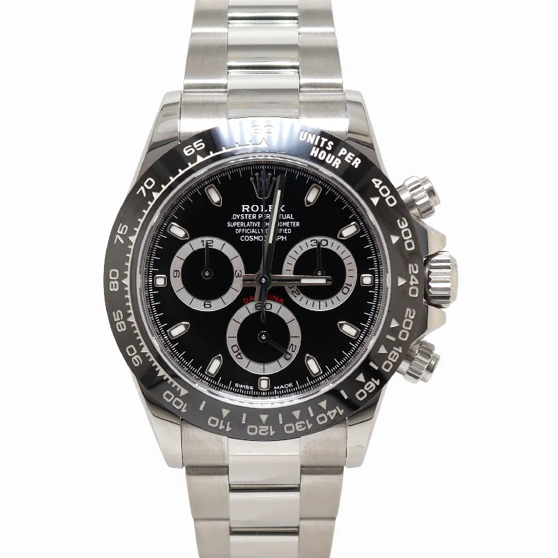 Watches For Narrow Arms-Rolex Daytona 40mm Black Dial Watch Ref# 116500LN