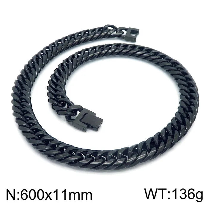 Jewelry Buckle Black Necklace 60cm