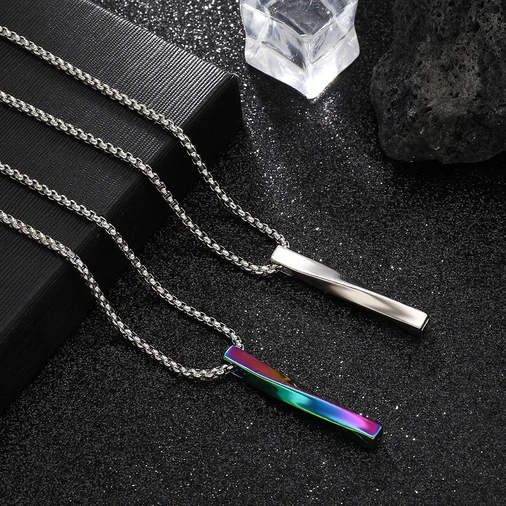 Necklaces For Flat Glow-Cool Style Geometric Stainless Steel Plating 14k Gold Plated Pendant Necklace