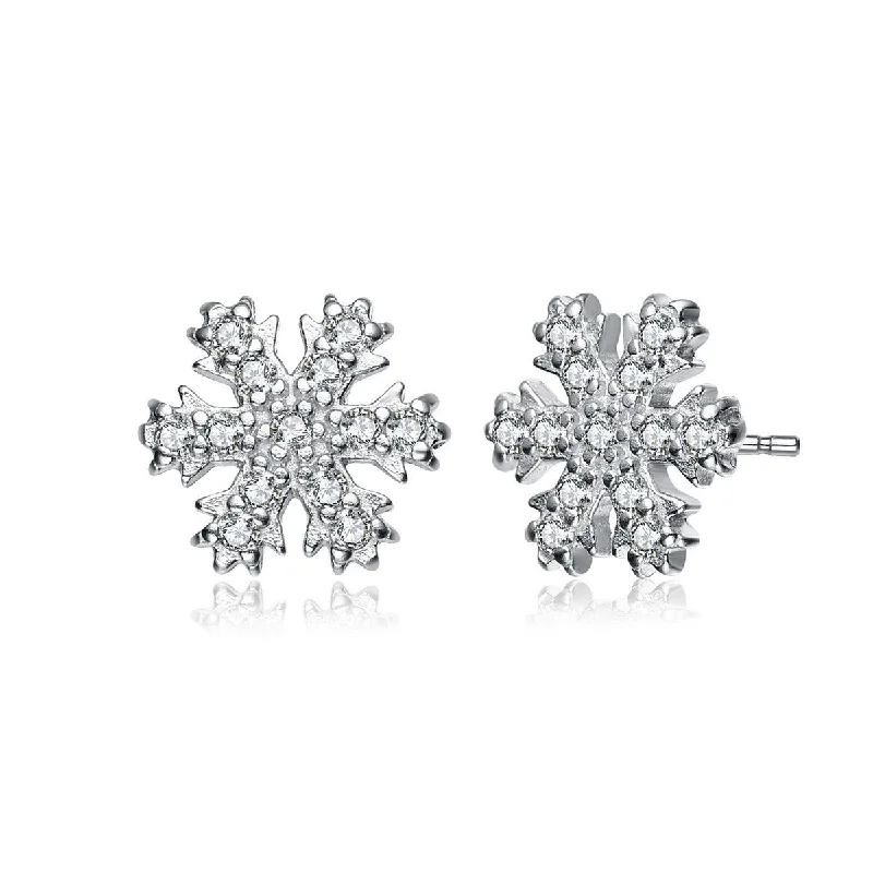 Earrings For Dark Outfits-Champéry Snowflake Stud Earrings