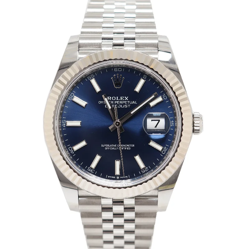 Tough Watches For Wear-Rolex Datejust 41mm Blue Dial Watch Ref# 126334