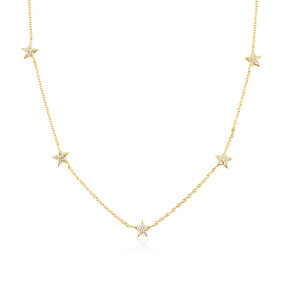 Necklaces For Frosty Days-Simple Style Star Sterling Silver 18k Gold Plated White Gold Plated Pendant Necklace