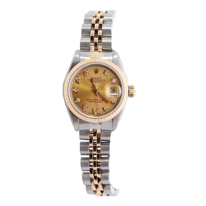 Watches For Gift Ideas-Rolex Datejust 26mm Champagne Dial Watch Ref# 69173