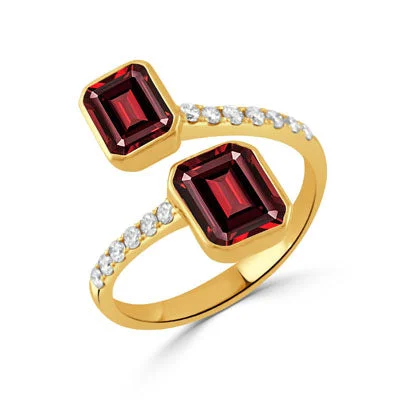 Fresh Cut Rings-Doves by Doron Paloma Garnet Collection Bypass Ring