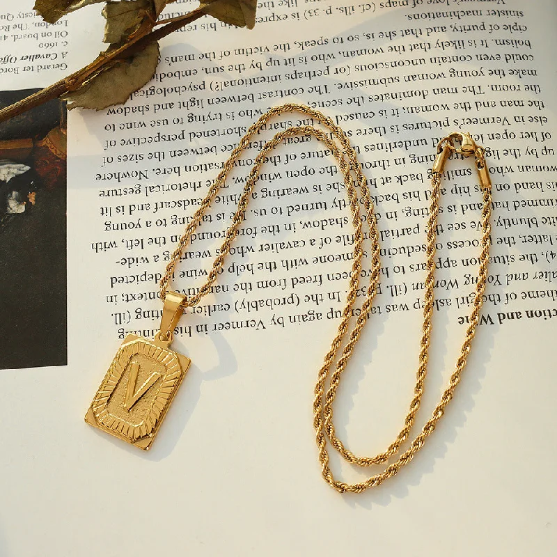 P154-V-Shaped Gold Necklace 50cm