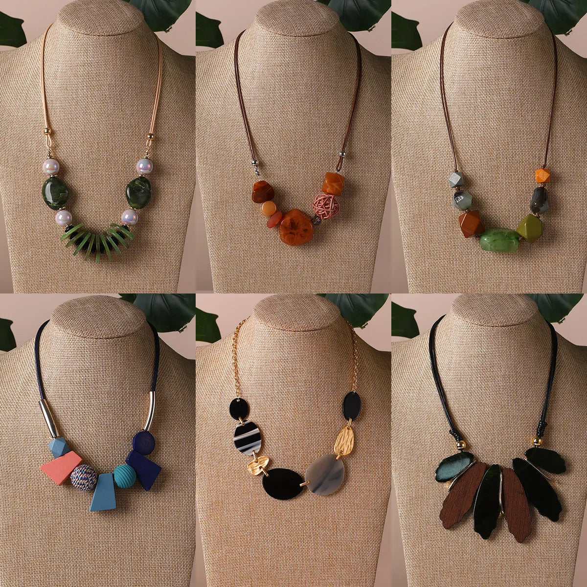 Best Easy Necklaces-Classical Irregular Geometric Color Block Resin Women's Pendant Necklace