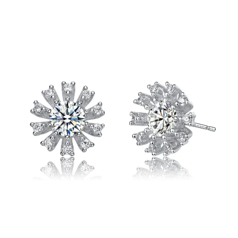 Earrings For Fashionistas-Julie Snowflake Flower Stud Earrings