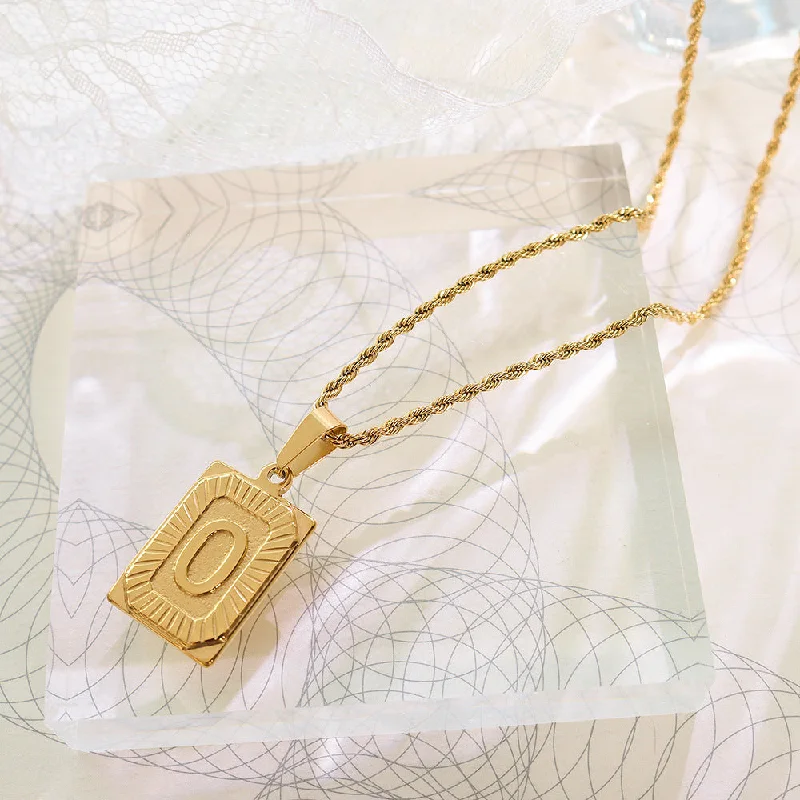 P154-O Letter Gold Necklace 50cm