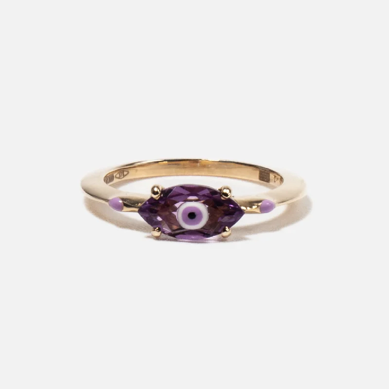 Rings For Punk Edge-Amethyst Big Eye Ring