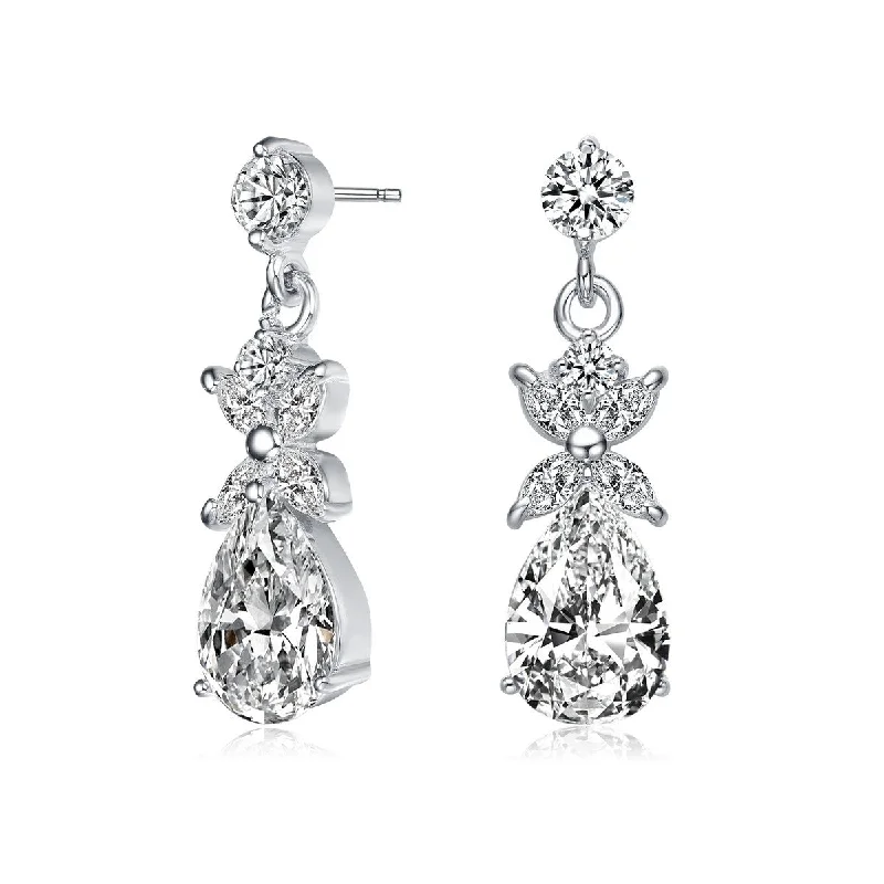 Earrings Glow Reviews-Camille Cluster Accent Drop Earrings