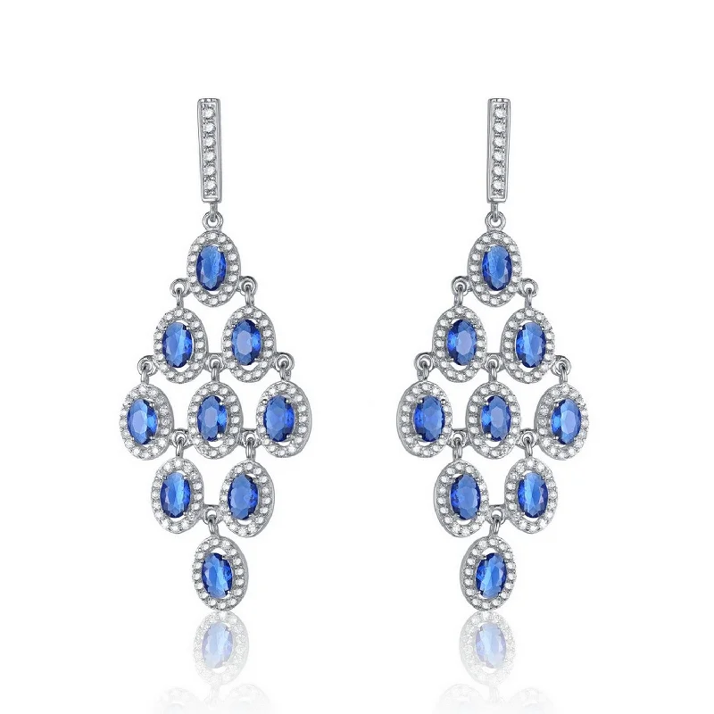 Earrings Ease Rating-Dauphine Royal Blue Chandelier Earrings