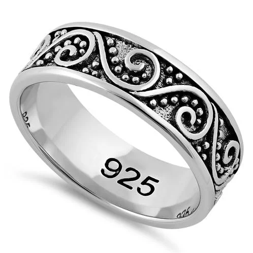 Best Craft Rings-Sterling Silver Bali Swirl Band Ring